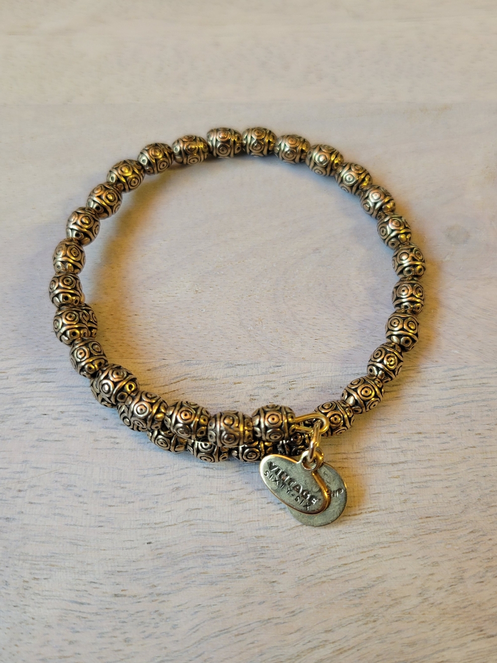 Alex And Ani Vintage Sixty-Six Gold-Tone Beaded Wrap Bracelet